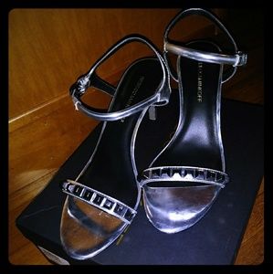 Rebecca Minkoff Beau Silver Specchio Studded Heels